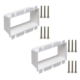 iMBAPrice BE3-2 (3-Gang) Electrical Power Outlet Box Extender - White, 2-Pack