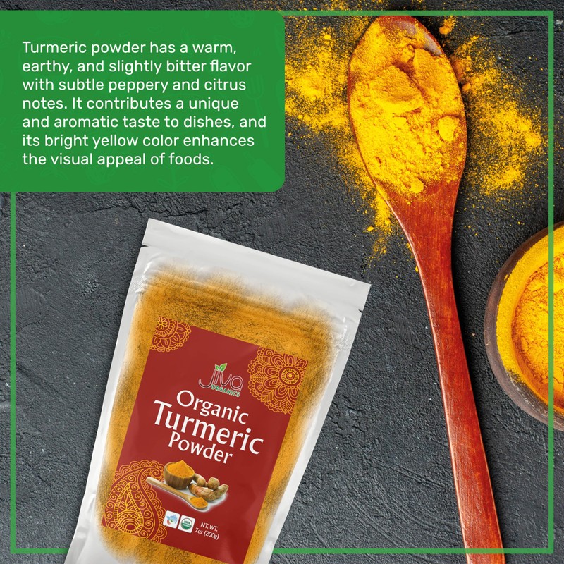 Jiva Organic Turmeric Powder 7 oz - Packaged in Resealable