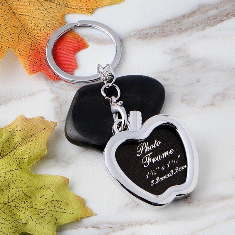 [Dinntty] Apple Keyring Keychain Photo Frame Detachable Keychain Diy Gift