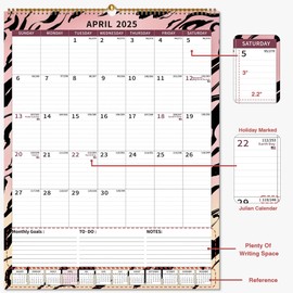 2025 Calendar, Wall Calendar 2025-2026 (17"x22") with Lines, Monthly Calendar from Jan 2025 to Jun 2026, Vertical Large Monthly Family Calendar 2025 for Wall, Calendario 2025