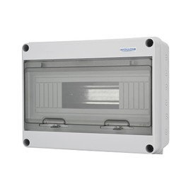 MOLLOM 12 Way Circuit Breaker MCB Distribution Protection Box with DIN Rail, IP65 Waterproof,for Indoor and Outdoor