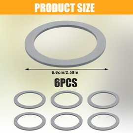 6pcs Blender Gasket for Oster, Silicone Blender Gasket Replacement Blender Seal Replacement Blender Rubber Sealing O Ring Blender Accessories Parts Compatible with Oster and Osterizer Blender
