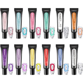 Joyeee 12 Colors Nail Sculpture Gel, 10ml 5D Candy Jelly Nail Painting Gel DIY Modeling Nail Set, Non-Stick Hand, Multifunctional Soft Tubes 3D Carving Embossed Gel for Nail Art Decoration Nail Design