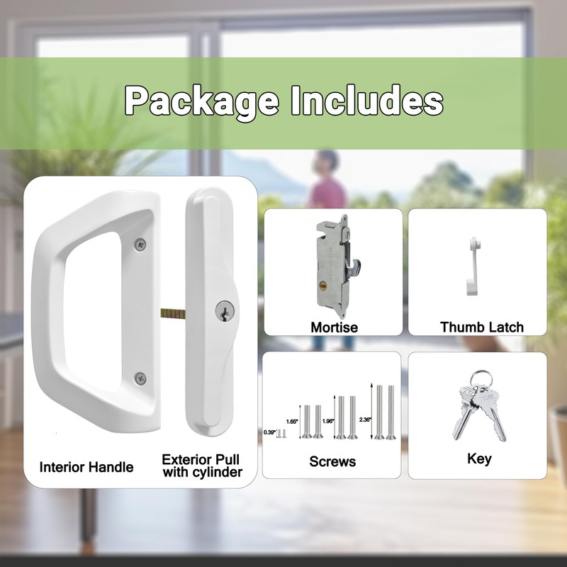 Sliding Door Lock and Handle Set with Key for Sliding