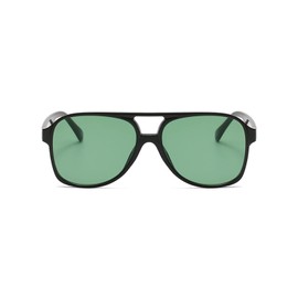 YOJUED Retro Sunglasses Yellow Gradient Glasses Vintage Tinted Sunglasses for Men and Women, Black dark green