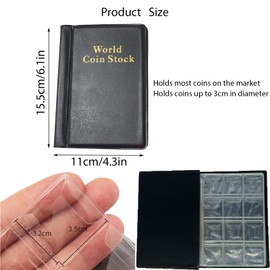 HZLIANMENG Coin Collector Album 240 Folders Coin Storage 10 Pages Pockets Collector Book Coins Accessories
