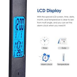 wanjiaone Multifunctional LED Desk Lamp with Wireless Charger,USB Charging Port,Clock,Phone Holder,Desk Lamps for Home Office,Eye-Caring Reading Lamp,Study Lamp for Boys,Girls,Teens,Pink