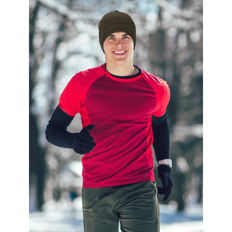 SATINIOR 4 Pieces Cotton Skull Caps for Men Women Fleece