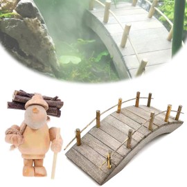 songyea Miniature Gnome Accessories, Gnome Accessories Christmas, 1/12 Miniature Accessories for Christmas Decoration, DIY Garden Scene (Small Bridge + Lumberjack)