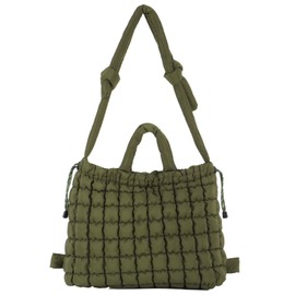 Lanpet Quilted Puffer Tote Bag for Women Large Quilted Crossbody Bag Lightweight Nylon Puffy Carryall Hobo bag Handbags