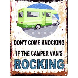mall DONT COME KNOCKING IF THE CAMPERVAN ROCKING FUNNY METAL SIGN 15x20cm RETRO VINTAGE STYLE coffee shop kitchen bar pub wall art office games room holiday home camper van
