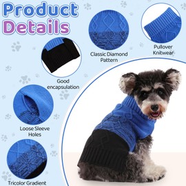 ASENKU Warm Dog Sweater for Small and Medium Dogs, Pet Sweater for Autumn and Winter, Dog Clothes, Thickened Sweater for Puppies, Cats, Turtleneck Sweater for Dogs, Chihuahua,