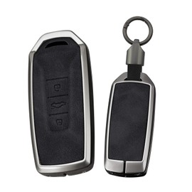 TECART Smart Car Key Case Key Case Key Bag Fits VW Touareg 2018-2023 Key Fob Cover Key Protection Case Key Case Key Box 3 Buttons Black C