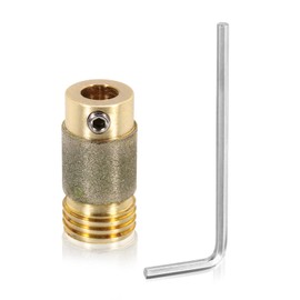 PATIKIL 1/4 Inch Diamond Grinder Bit Head Tools, 1 Pcs Combination Set Ceramic Stained Glass Grinding Wheel Abrasive Tool for Forming Drilling Hard Glass, Gold Tone MCBL58