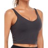 Oalka Sports Bra Womens Longline Padded Crop Tank Yoga Bras