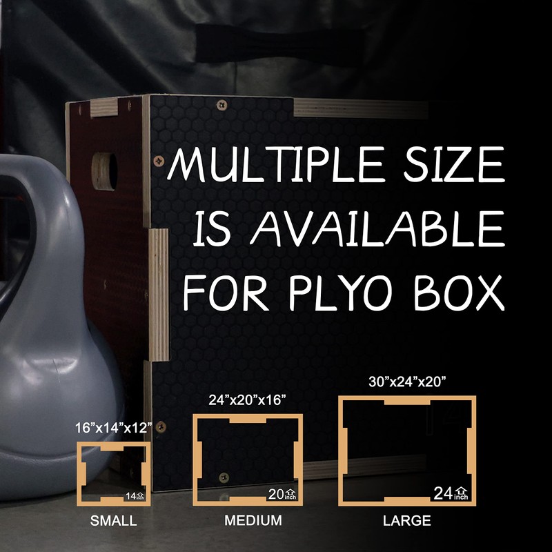 Signature Fitness 3 in 1 Non-Slip Wooden Plyo Box Plyometric