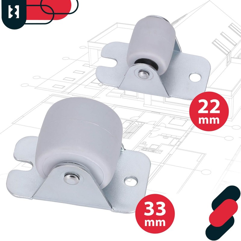 KOTARBAU Transport Castors 22 mm / 33 mm Rubber Universal