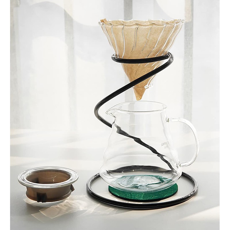 Pour Over Coffee Maker Set – Includes Glass Coffee Dripper,