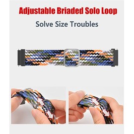 KUTEWEU 20 mm Bracelet for Garmin Venu Sq, Soft Nylon Sport Band, Replacement Strap, Adjustable Soft Nylon Strap, Watch Strap for Garmin Venu/Vivoactive 3/Forerunner 245/645, Nylon