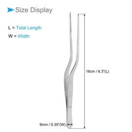 CoCud Kitchen Cooking Offset Tweezer, 16cm / 6.3" 304 Stainless Steel Culinary Tweezer Tongs Precision Professional Clip - (Applications: for Food Design Styling Decorating), 2-Pieces