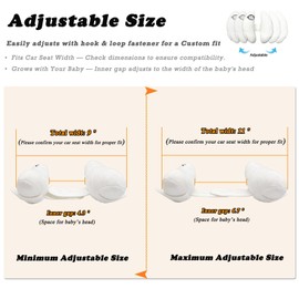 Adjustable Travel Pillow for Infant, Portable Head Support for Car Seats for Newborn, Head Support Pillow for Baby, Headrest Pillows for Cars, Rest Baby's Head Comfortably