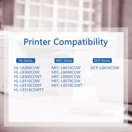 TN431 TN-431 Toner Cartridges 4 Pack (Black/Cyan/Magenta/Yellow) TN431BK TN431C TN431M TN431Y Replacement for MFC-L8900CDW HL-L8360CDW HL-L8260CDW MFC-L8610CDW Printer, TN431 Toner Cartridge Set