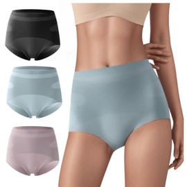 Women's High Waisted Tummy Control Shapewear Panties for Seamless Support and Comfort Underwear Briefs 3 Pack