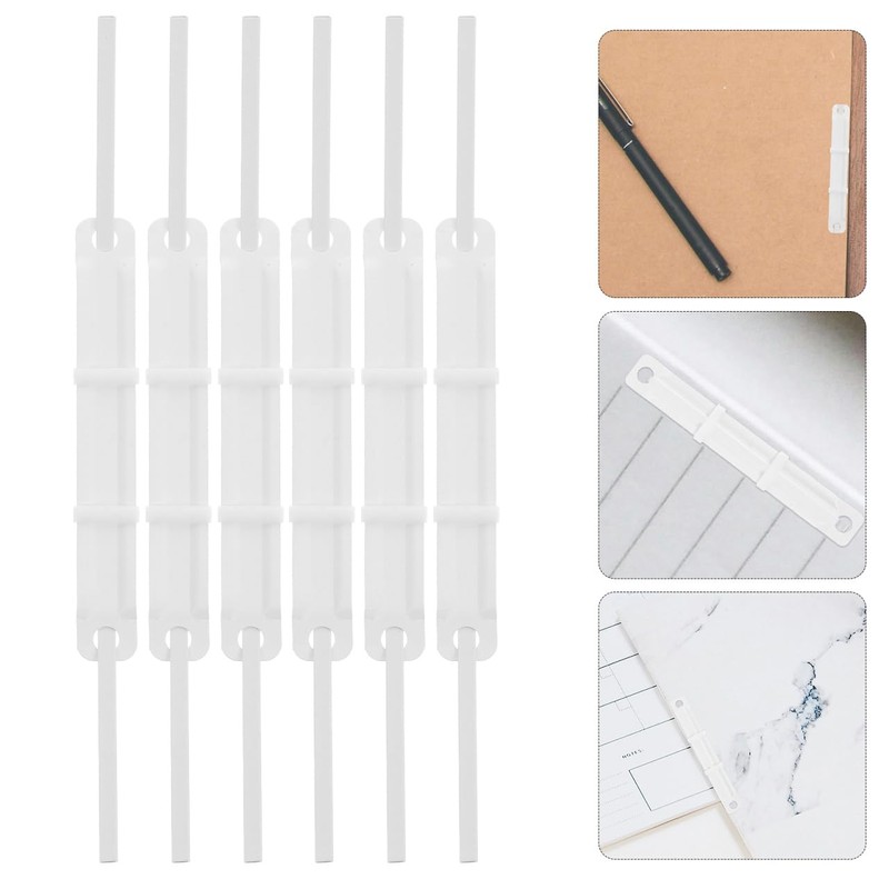 NUOLUX 50pcs Loose Leaf Fastener Plastic Document Binding Clips Office