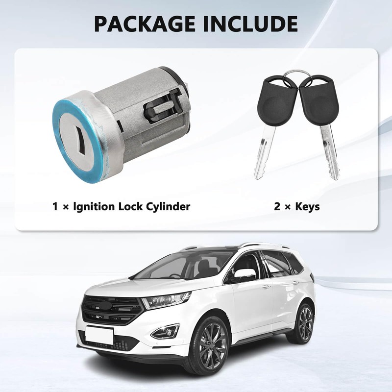 RAMATA Ignition Switch Lock Cylinder with 2pcs Transponder Chip Keys