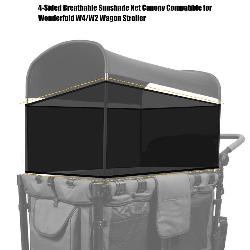 LUAATT 4-Sided Breathable Sunshade Fence Canopy Compatible for Wonderfold W4/W2