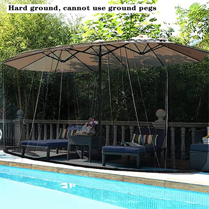 Tiimmgaal 15FT Mosquito Netting for Patio Umbrella Double Sided Patio