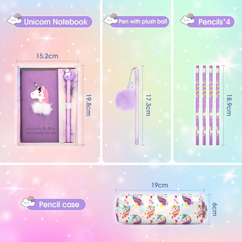 Cooyou Unicorn Stationery, purple, 6Pcs Purple