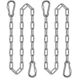 2Pcs 65" (5.4 ft) Stainless Steel Swing Chain 1000 LBs Capacity Porch Swing Chains with Hooks Hanging Chair Chains for Hammock Chairs, Swingset, Punching Bags, Egg Chairs, for Indoor and Outdoor