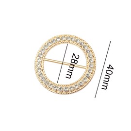 4 Pcs Rhinestones T Shirt Clips Fashion Rhinestone Scarf Clip Rings Elegant Scarves Waist Buckles for Women Clothing Neckerchief Shawl (Gold + Silver)