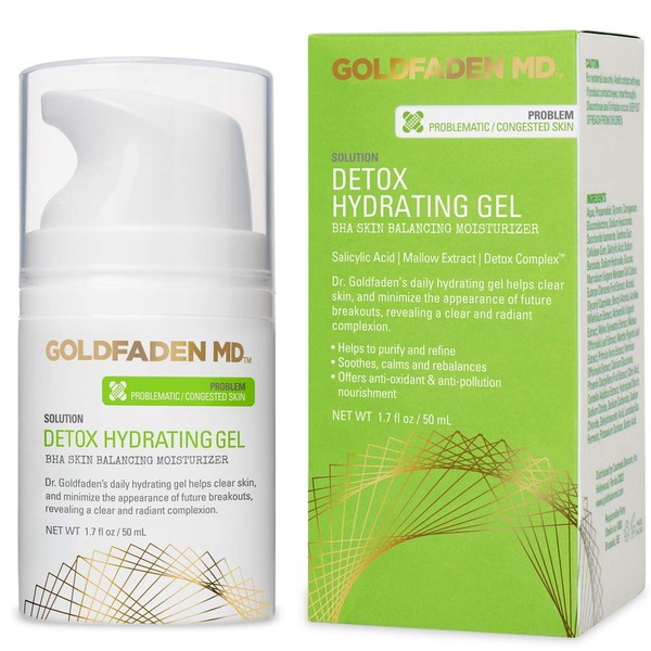 GOLDFADEN MD Detox Hydrating Gel for Face | BHA Skin Balancing Treatment Moisturizer w/Salicylic Acid & Mallow Extract| Helps Clear & Balance Oily, Problematic Skin 1.7 fl oz