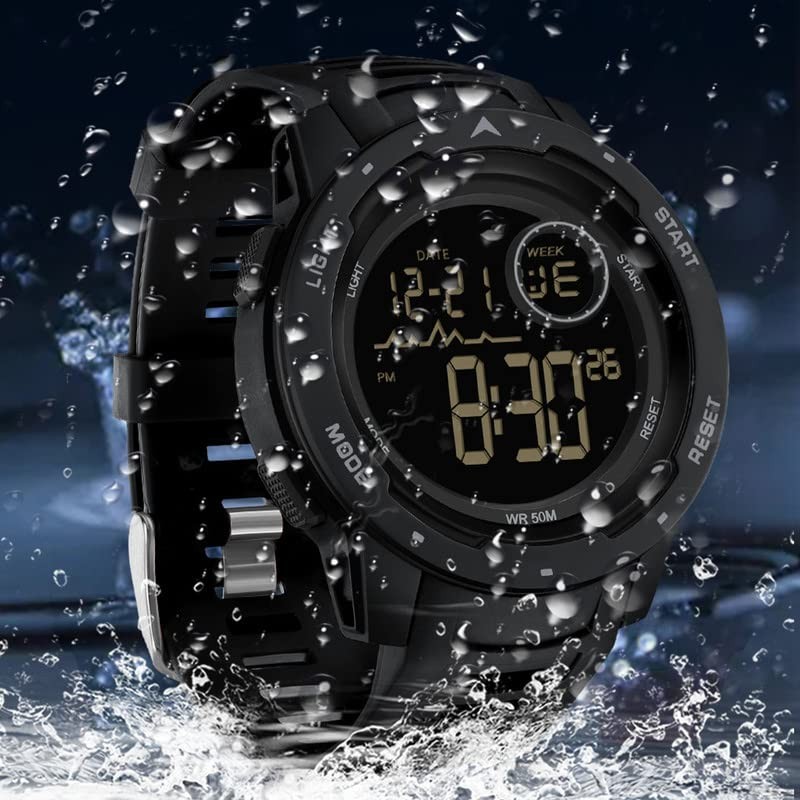 Men Boys Digital Watch with Stopwatch Chronograph Alarm Double Time