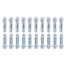 DTGN M5x37mm Hollow Wall Anchors - 60 Pack - Good for Hollow Wall Plaster Walls - Carbon Steel Hollow Drywall Anchors Screws, Silver