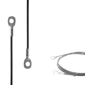 Drahtseile24 Steel Cable Coated Fitness Equipment, Fitness with Eyelets, 5 mm (4 on 5) Thickness, 260 kg Load Capacity, 2.30 m Length