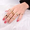 U7 9Pcs Knuckle Ring Set Gold Plated Heart Ring, Band
