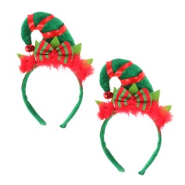 IWOWHERO 2Pcs Colorful Sequin Christmas Headdress Durable Festival Party Hairbands with Stable Frame Xmas Costume Accessory for Adults