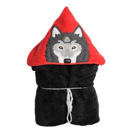 Wolf Hooded Bath Towel for Baby Child and Teens (Red Hood)