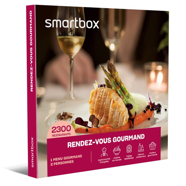 SMARTBOX - Coffret Cadeau Couple - Idée cadeau original : Expérience gourmande à deux dans 2 300 restaurants