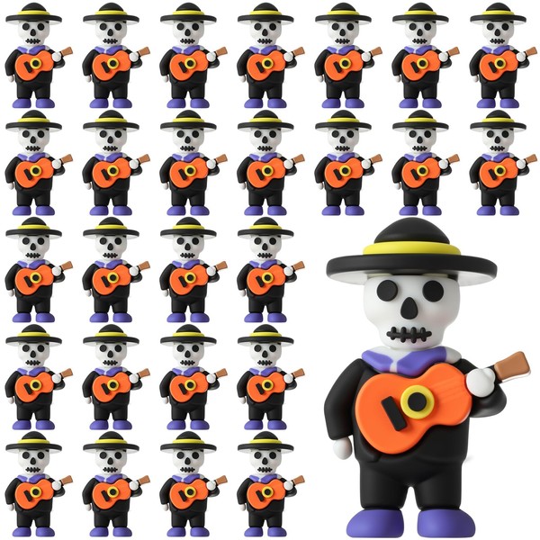 VioraWhite 25 Pcs Día de Los Muertos Small Figures Day