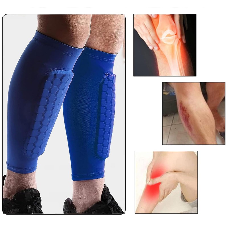 Shin Defender Shin Guards Kids, Slip On Honeycomb Pads with