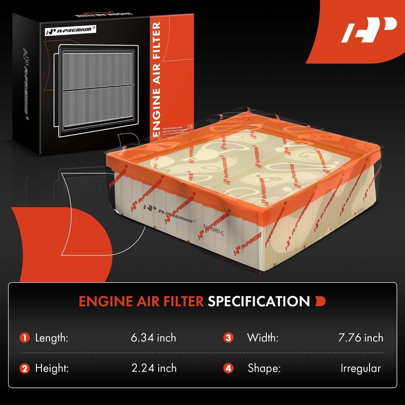 A-Premium Filtro de aire de motor de 2 piezas compatible