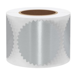 Hybsk 300pcs 2 inch Bright Silver Certificate Sealing Labels with Serrated Edge Awards Legal Embossing Stickers (Bright Silver)