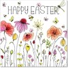 doodlecards Easter Card Happy Easter Wildflowers Square Size with Plain