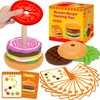 SBWBZB Wooden Hamburger Stacking Toys Montessori Toys for 3-6 Year