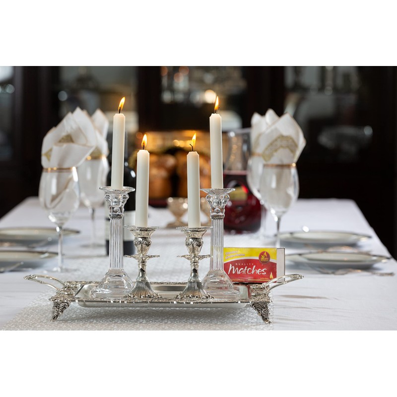 Silver Plated Candlesticks - 2 Pack Set - Pair of
