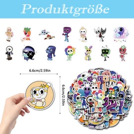 Scrapbook Stickers, 108 Stück Cartoon Game Aufkleber, Wasserdichte Cute Vinyl DIY Aufkleber für Skateboard Auto Laptop Gitarre, Jugendliche Kinder